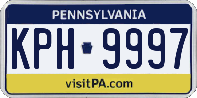 PA license plate KPH9997