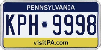 PA license plate KPH9998