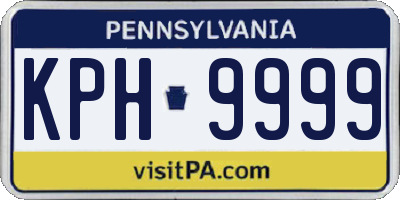 PA license plate KPH9999