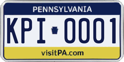 PA license plate KPI0001