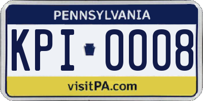 PA license plate KPI0008