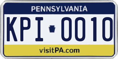 PA license plate KPI0010