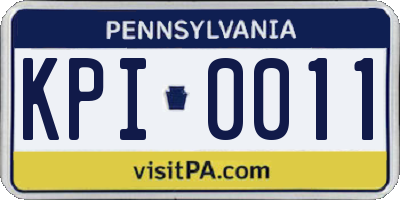 PA license plate KPI0011