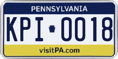 PA license plate KPI0018