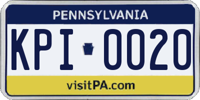 PA license plate KPI0020