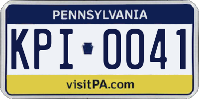 PA license plate KPI0041