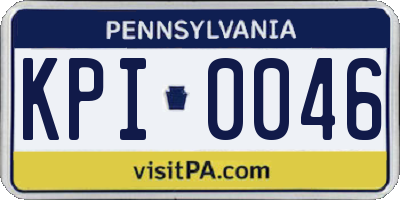 PA license plate KPI0046