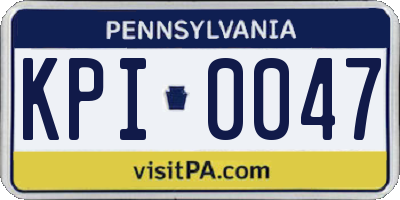 PA license plate KPI0047