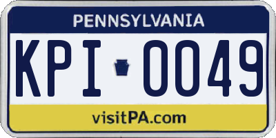 PA license plate KPI0049