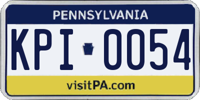PA license plate KPI0054