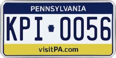 PA license plate KPI0056