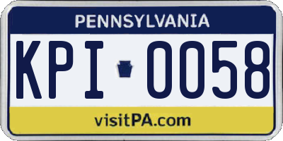 PA license plate KPI0058