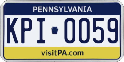 PA license plate KPI0059