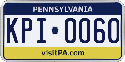 PA license plate KPI0060