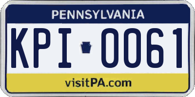 PA license plate KPI0061