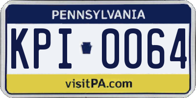 PA license plate KPI0064
