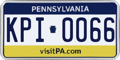 PA license plate KPI0066