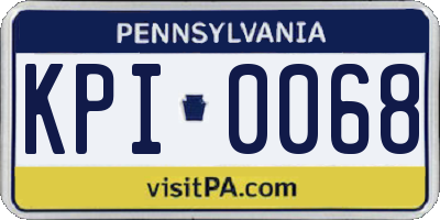 PA license plate KPI0068