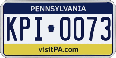 PA license plate KPI0073