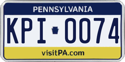 PA license plate KPI0074