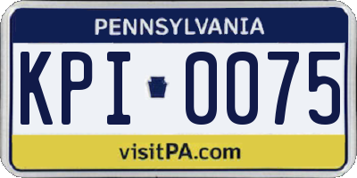 PA license plate KPI0075