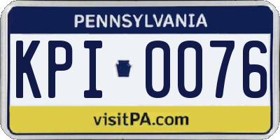 PA license plate KPI0076