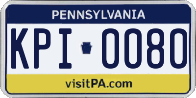 PA license plate KPI0080