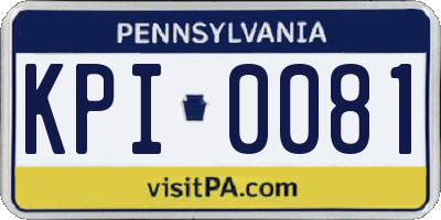PA license plate KPI0081