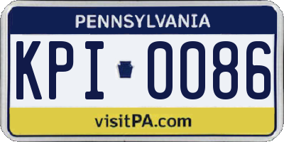 PA license plate KPI0086