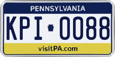 PA license plate KPI0088