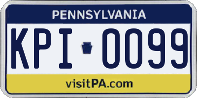 PA license plate KPI0099
