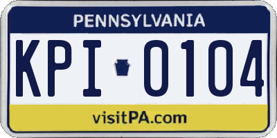 PA license plate KPI0104