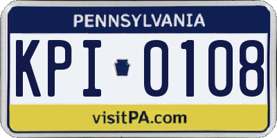 PA license plate KPI0108