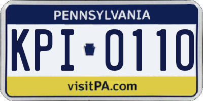 PA license plate KPI0110