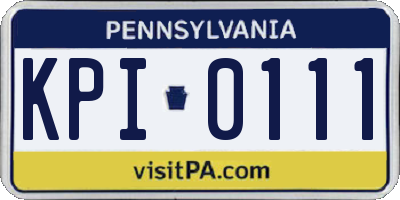 PA license plate KPI0111