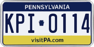 PA license plate KPI0114