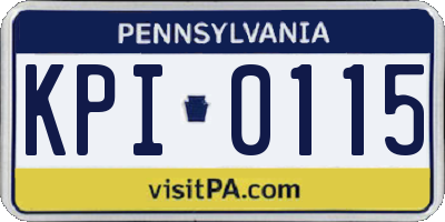 PA license plate KPI0115