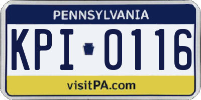 PA license plate KPI0116