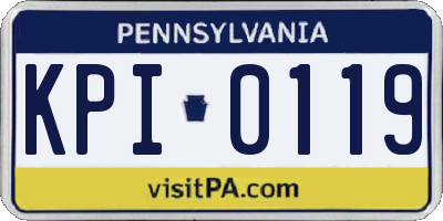 PA license plate KPI0119