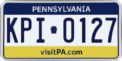 PA license plate KPI0127