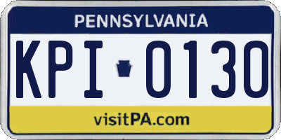 PA license plate KPI0130