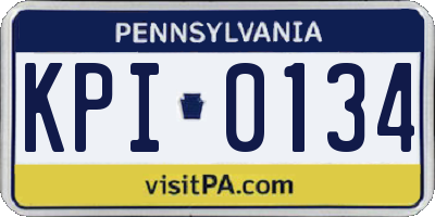 PA license plate KPI0134