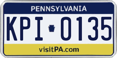 PA license plate KPI0135
