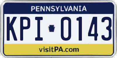 PA license plate KPI0143