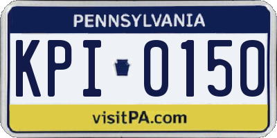 PA license plate KPI0150