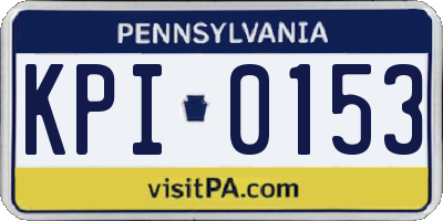 PA license plate KPI0153