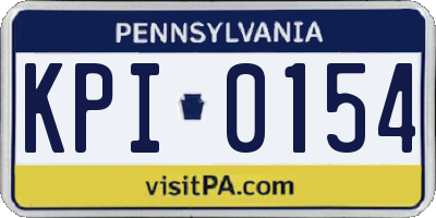 PA license plate KPI0154