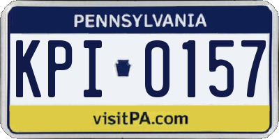 PA license plate KPI0157