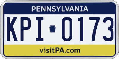PA license plate KPI0173
