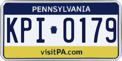 PA license plate KPI0179